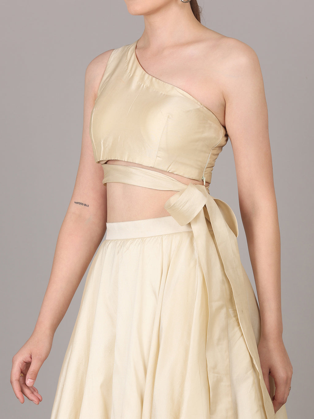 IVORY CROP SKIRT SET