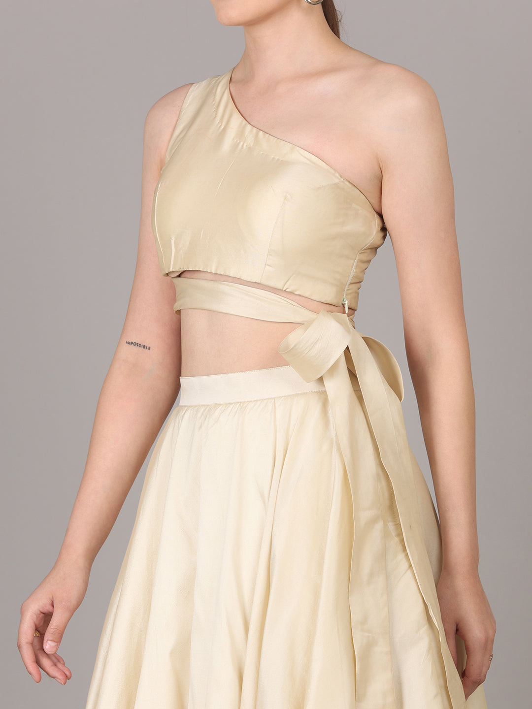 IVORY CROP SKIRT SET