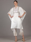 NAMAH BY PARUL MONGIA Ivory Satin Kaftan with Straight Pant