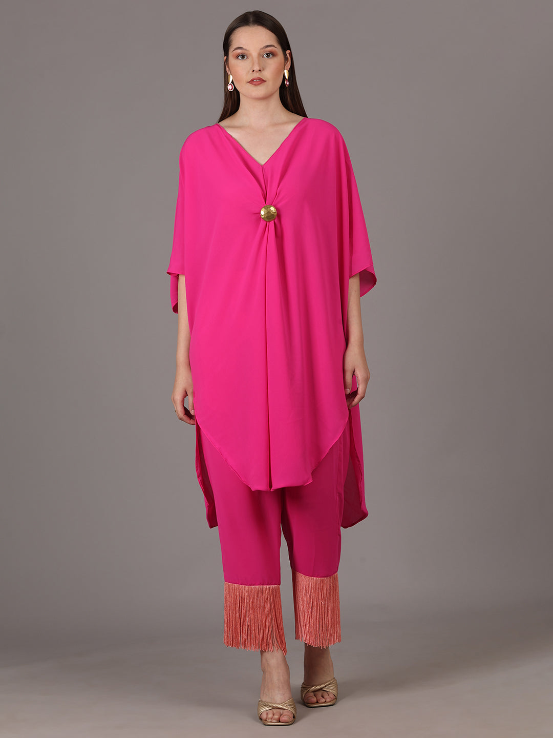 NAMAH BY PARUL MONGIA Fuchsia Pink Kaftan with Straight Pant