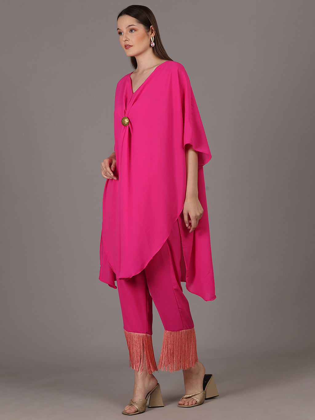 NAMAH BY PARUL MONGIA Fuchsia Pink Kaftan with Straight Pant