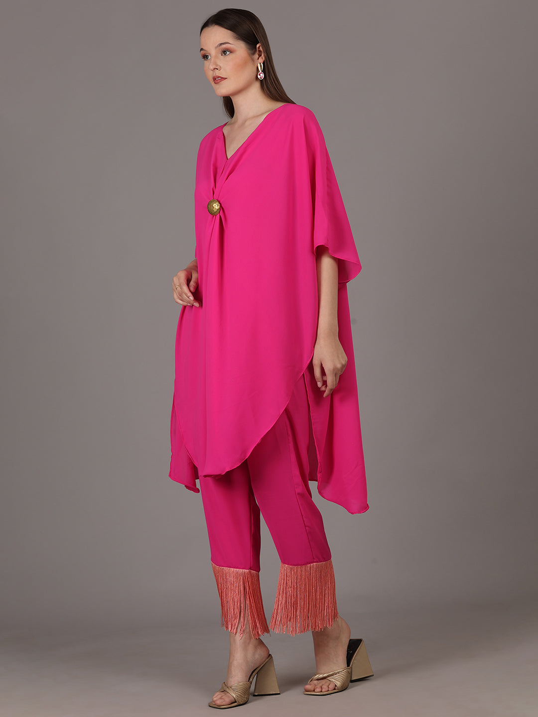 NAMAH BY PARUL MONGIA Fuchsia Pink Kaftan with Straight Pant
