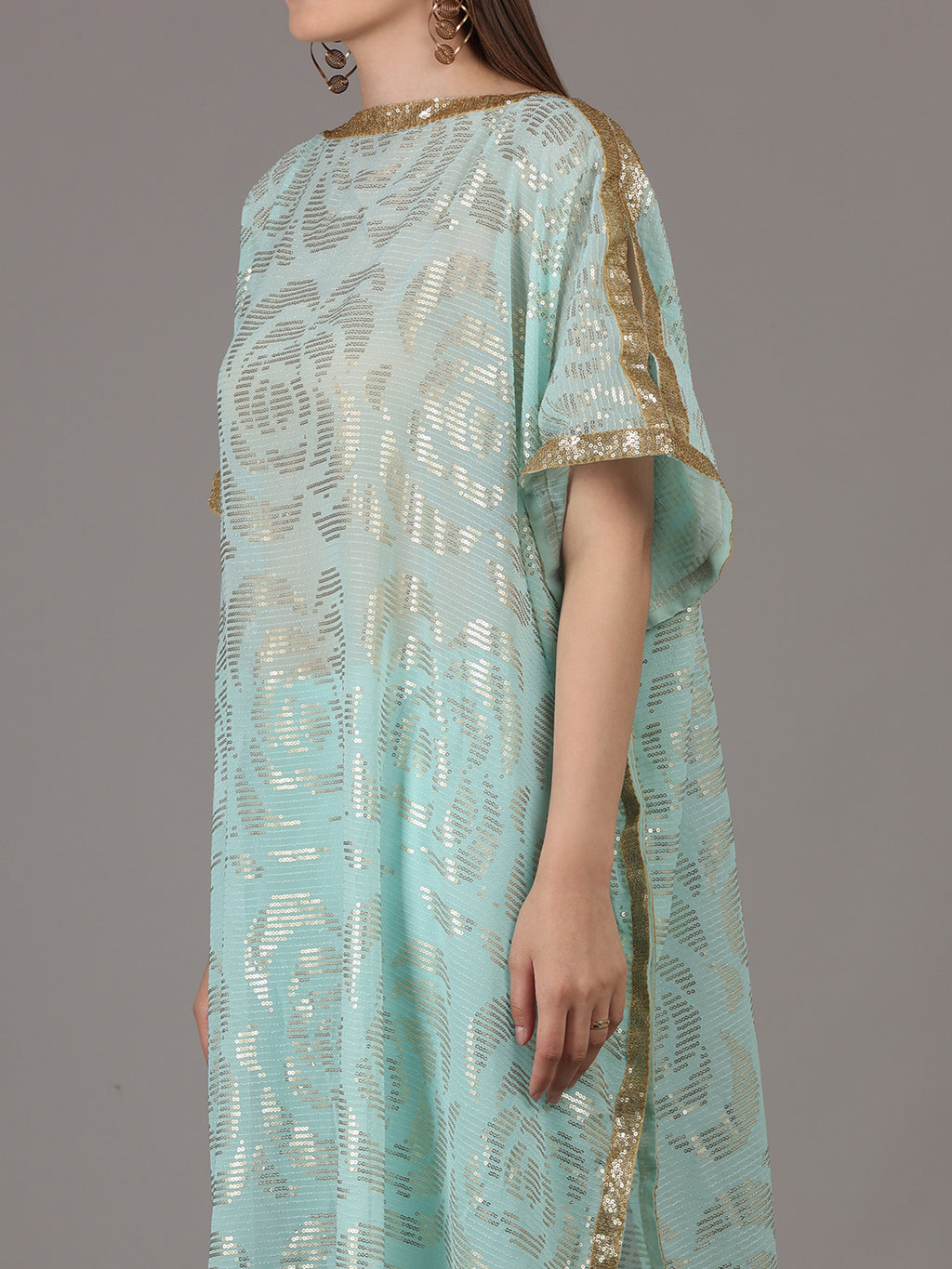 NAMAH BY PARUL MONGIA Bright Sky Blue Kaftan & Tulip Dhoti Pant