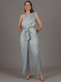 NAMAH BY PARUL MONGIA Ice Blue One Shoulder Jumpsuit