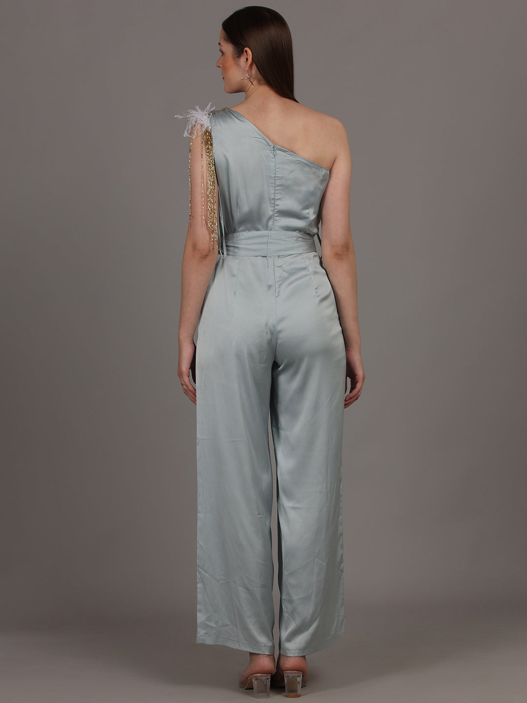 NAMAH BY PARUL MONGIA Ice Blue One Shoulder Jumpsuit