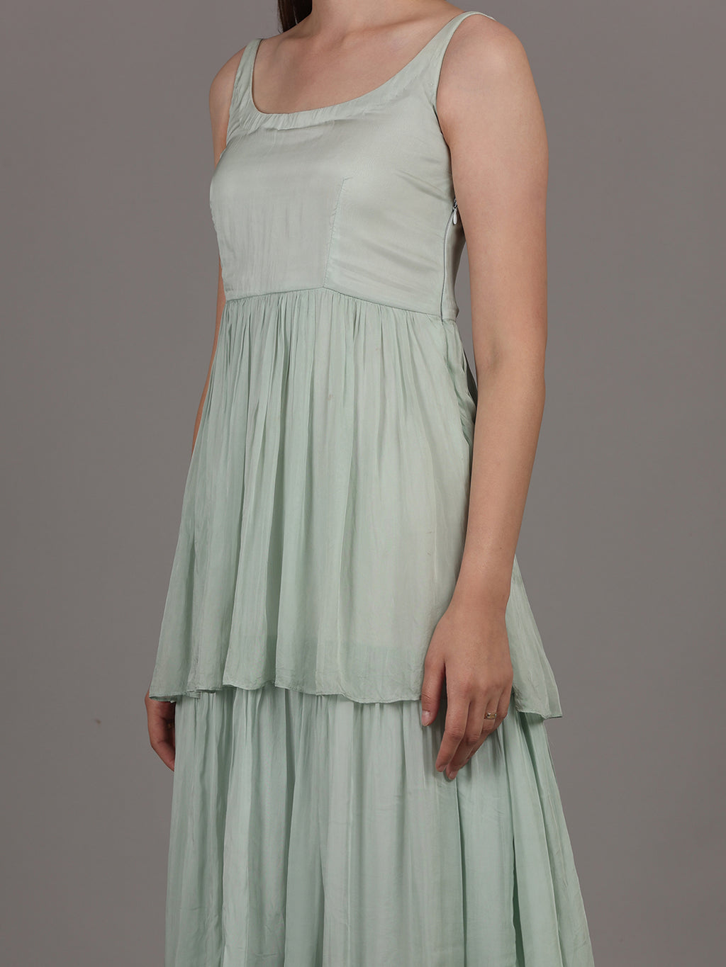 NAMAH BY PARUL MONGIA Ice Blue Tier Maxi Dress