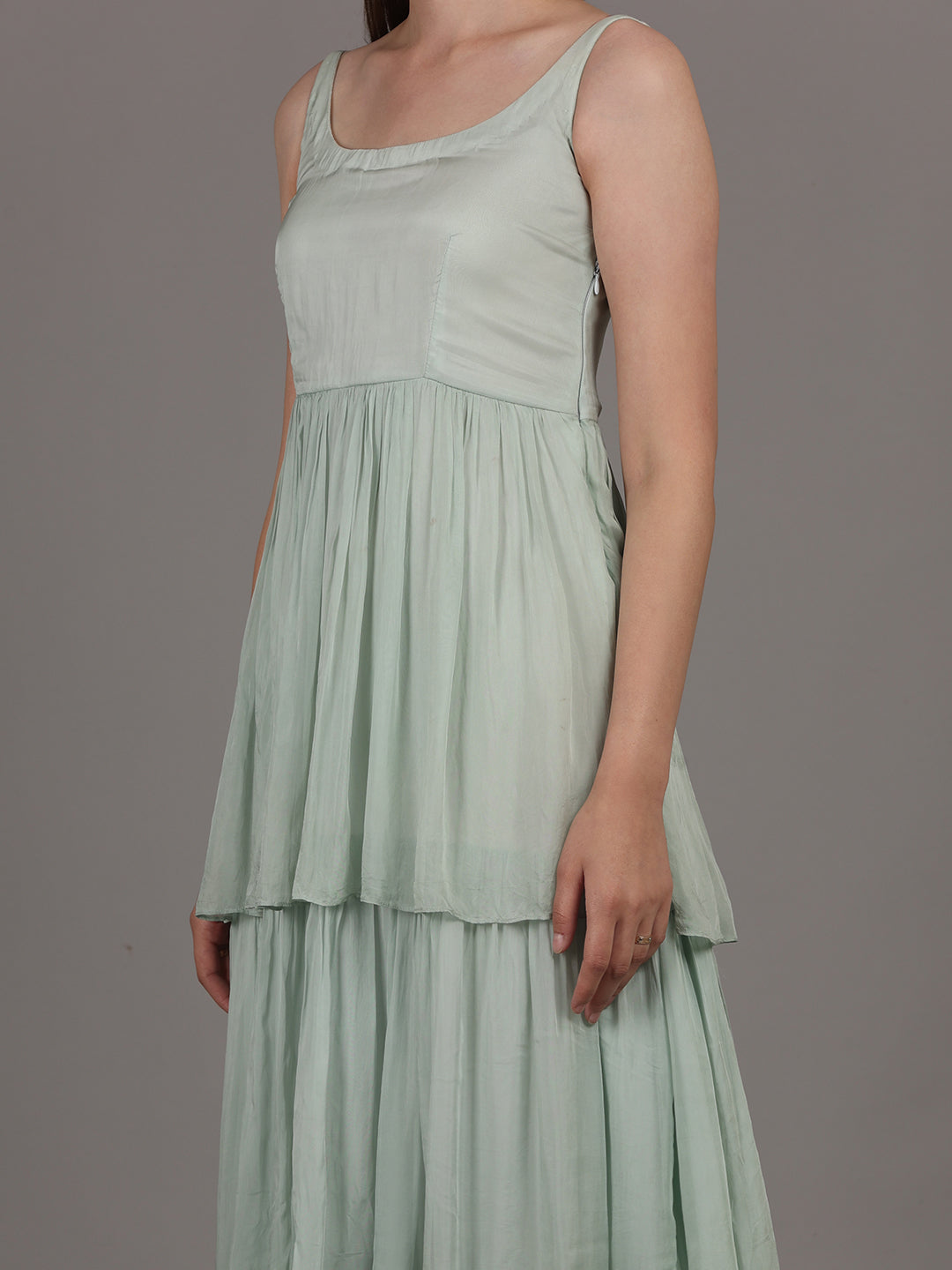 NAMAH BY PARUL MONGIA Ice Blue Tier Maxi Dress