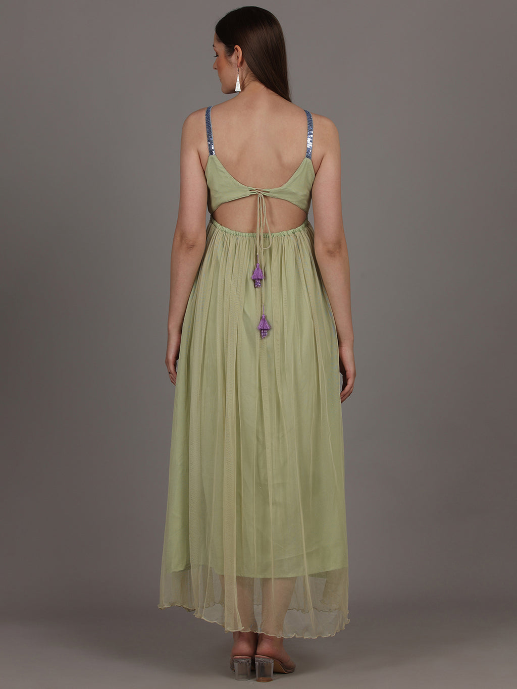 NAMAH BY PARUL MONGIA Pale Mint Green Maxi Dress