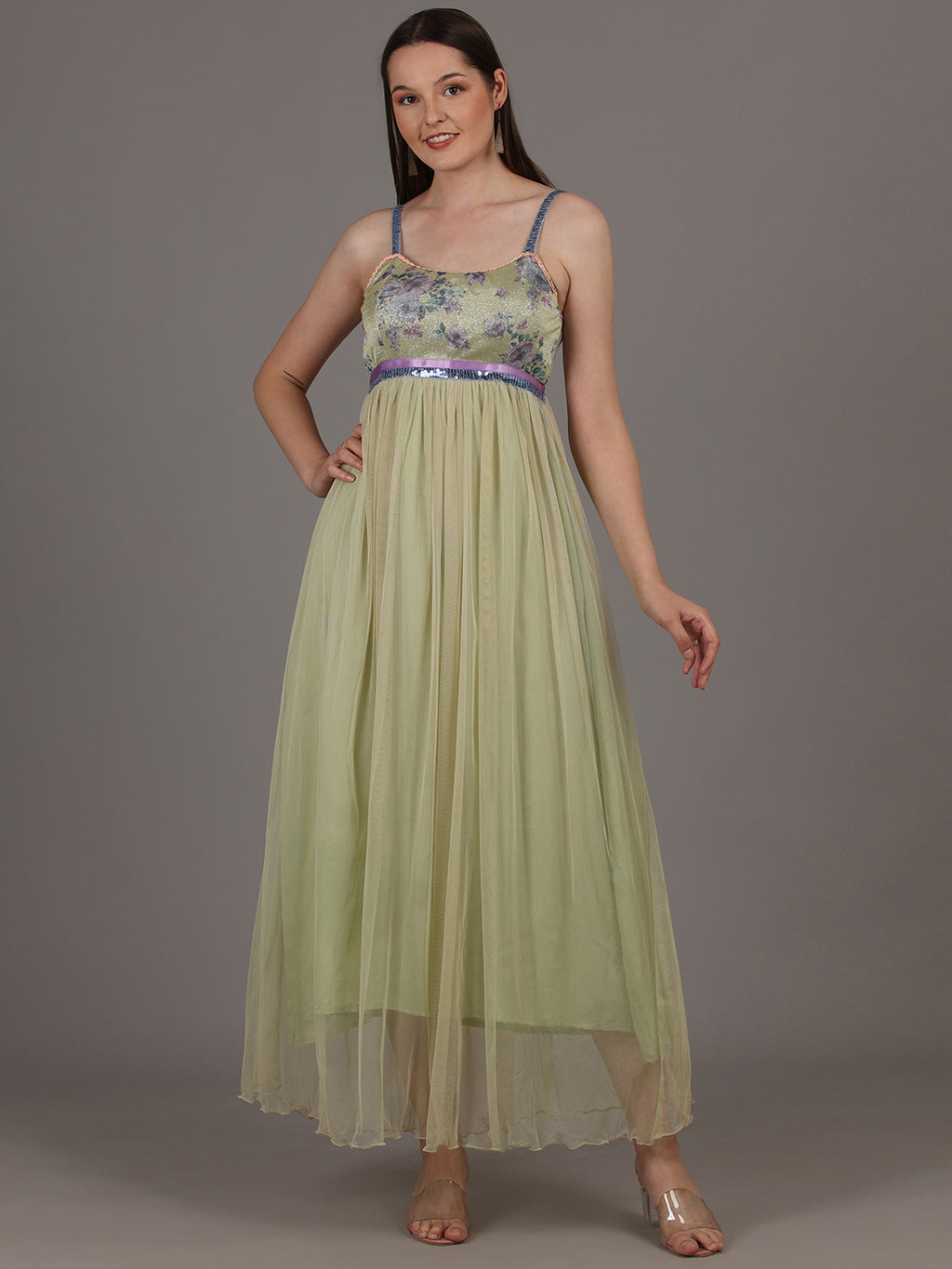 NAMAH BY PARUL MONGIA Pale Mint Green Maxi Dress
