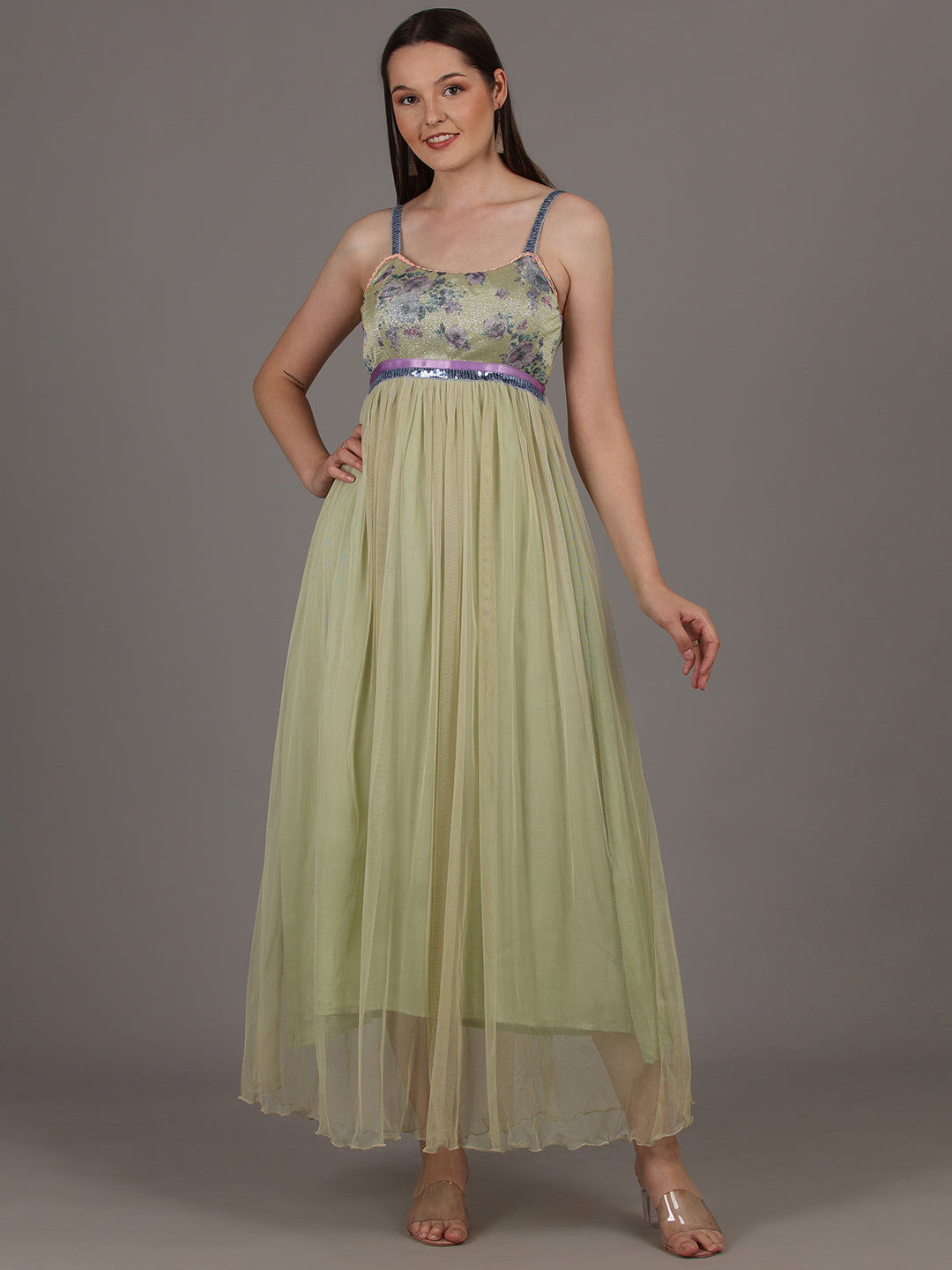 NAMAH BY PARUL MONGIA Pale Mint Green Maxi Dress