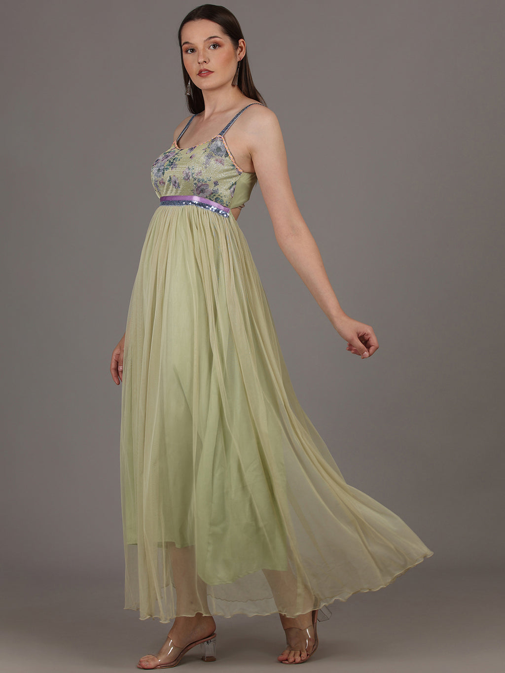 NAMAH BY PARUL MONGIA Pale Mint Green Maxi Dress