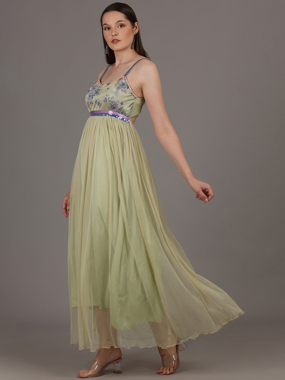 NAMAH BY PARUL MONGIA Pale Mint Green Maxi Dress