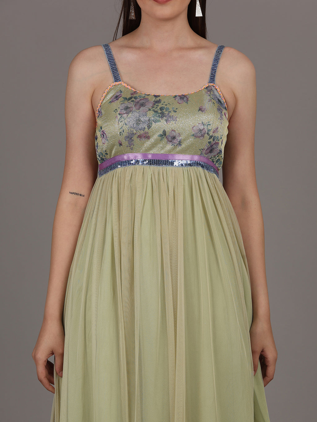 NAMAH BY PARUL MONGIA Pale Mint Green Maxi Dress