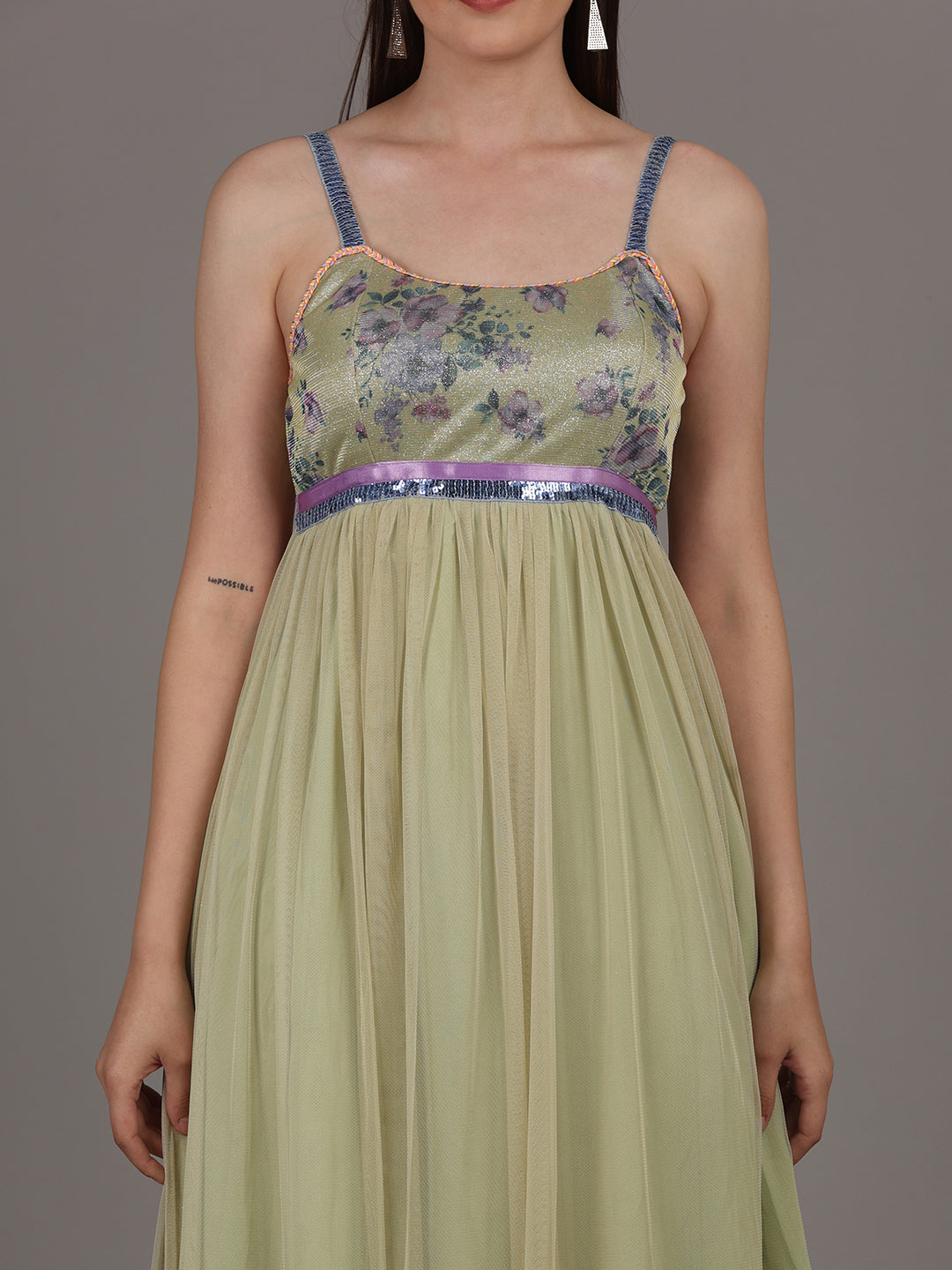 NAMAH BY PARUL MONGIA Pale Mint Green Maxi Dress