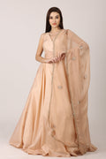 NAMAH BY PARUL MONGIA Beige Salmon Solid Blouse with Lehenga and Dupatta
