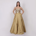 NAMAH BY PARUL MONGIA Gold Mirror Work Silk Tube Gown