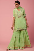 Namah By Parul Mongia Mint Green Cotton Sharara Set
