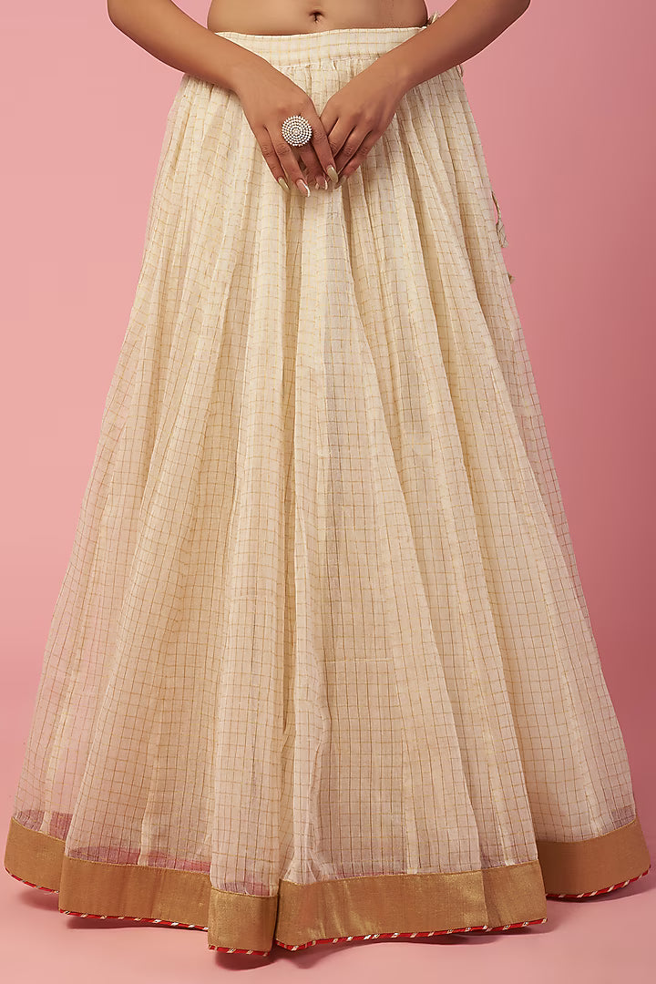 Namah By Parul Mongia wishlist Ivory Chanderi Lehenga Set