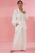 Namah By Parul Mongia Pearl White Cotton Co-Ord Set