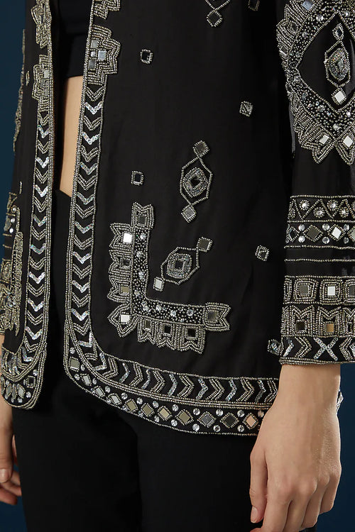 Namah By Parul Mongia Black Embroidered Jacket