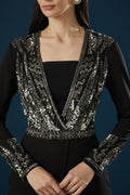 Namah By Parul Mongia Black Embroidered Long Top