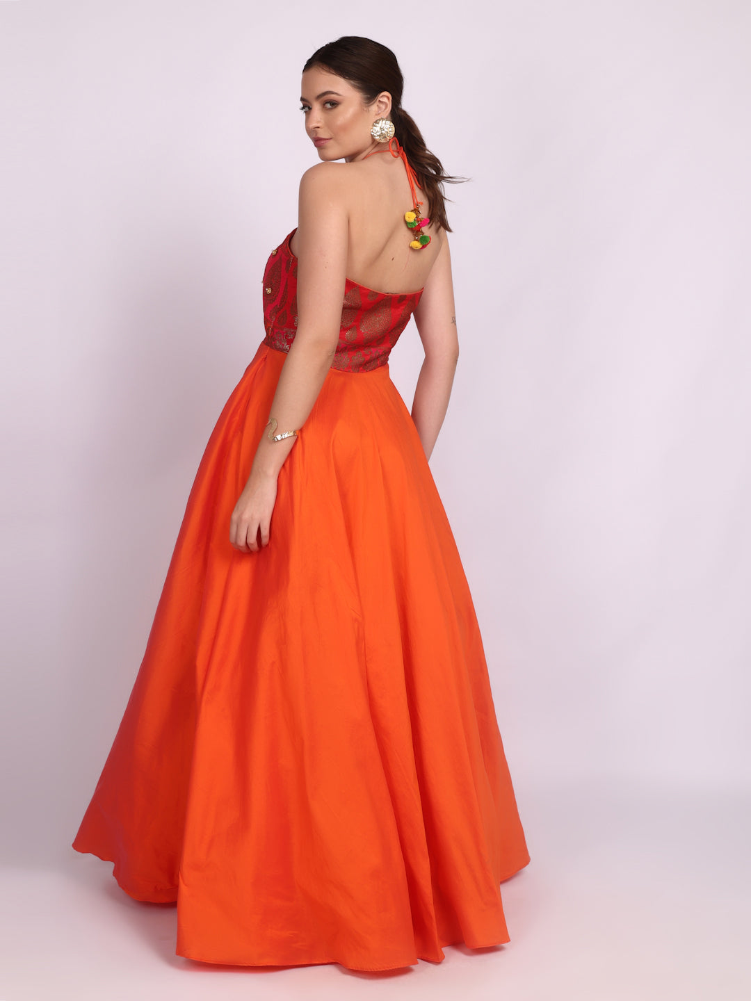 CORAL HALTER GOWN