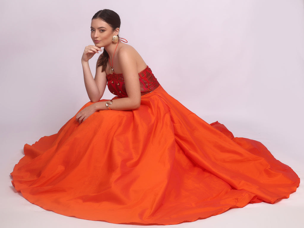 CORAL HALTER GOWN
