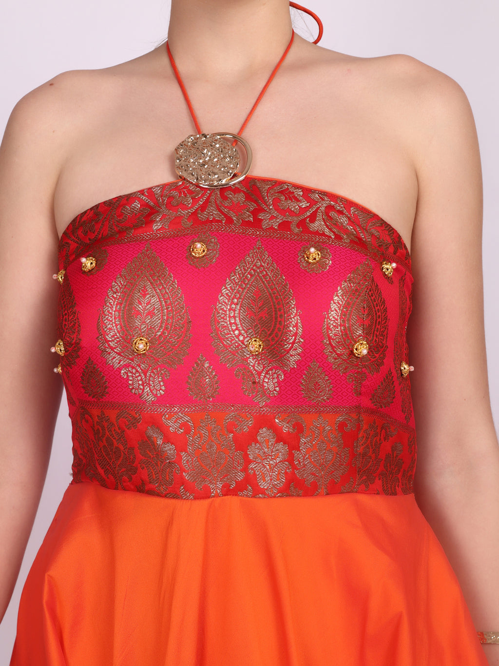 CORAL HALTER GOWN