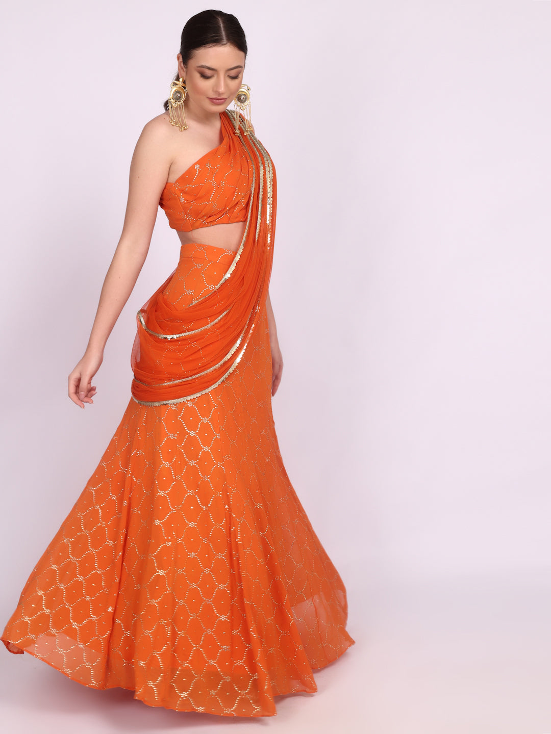 Malta drape saree