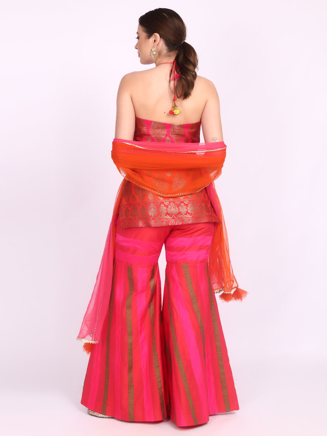 SILK MULTI SHARARA SET