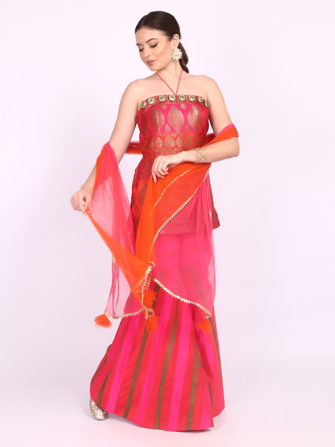 SILK MULTI SHARARA SET