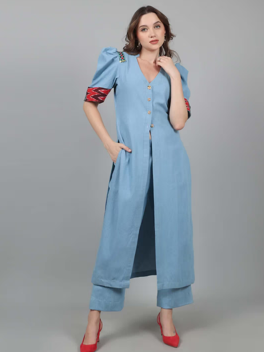 NAMAH BY PARUL MONGIA Sky Blue Denim Co-Ord