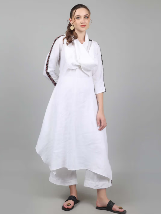 NAMAH BY PARUL MONGIA White Cowl Neck Co-Ord